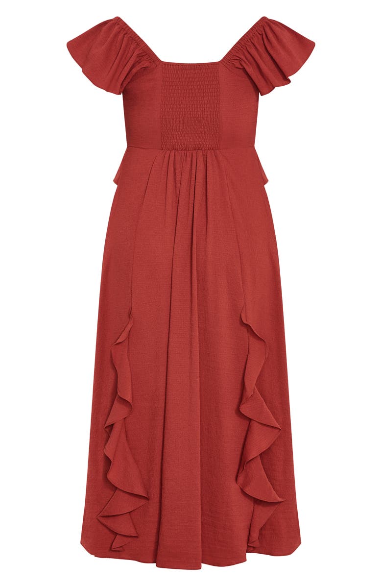 City Chic Frill Ruffle Maxi Dress, Alternate, color, Sienna