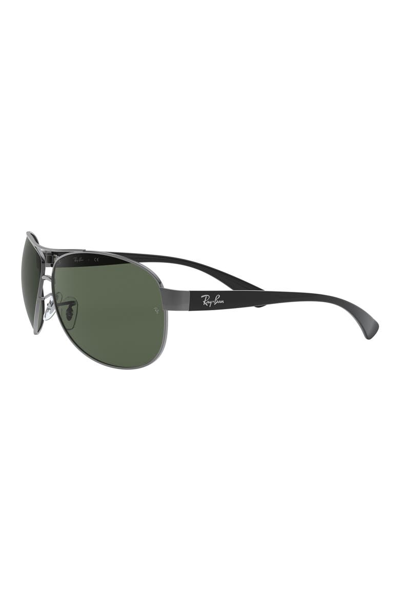 63mm Overzise Pilot Sunglasses, Alternate, color, GUNMETAL GREEN