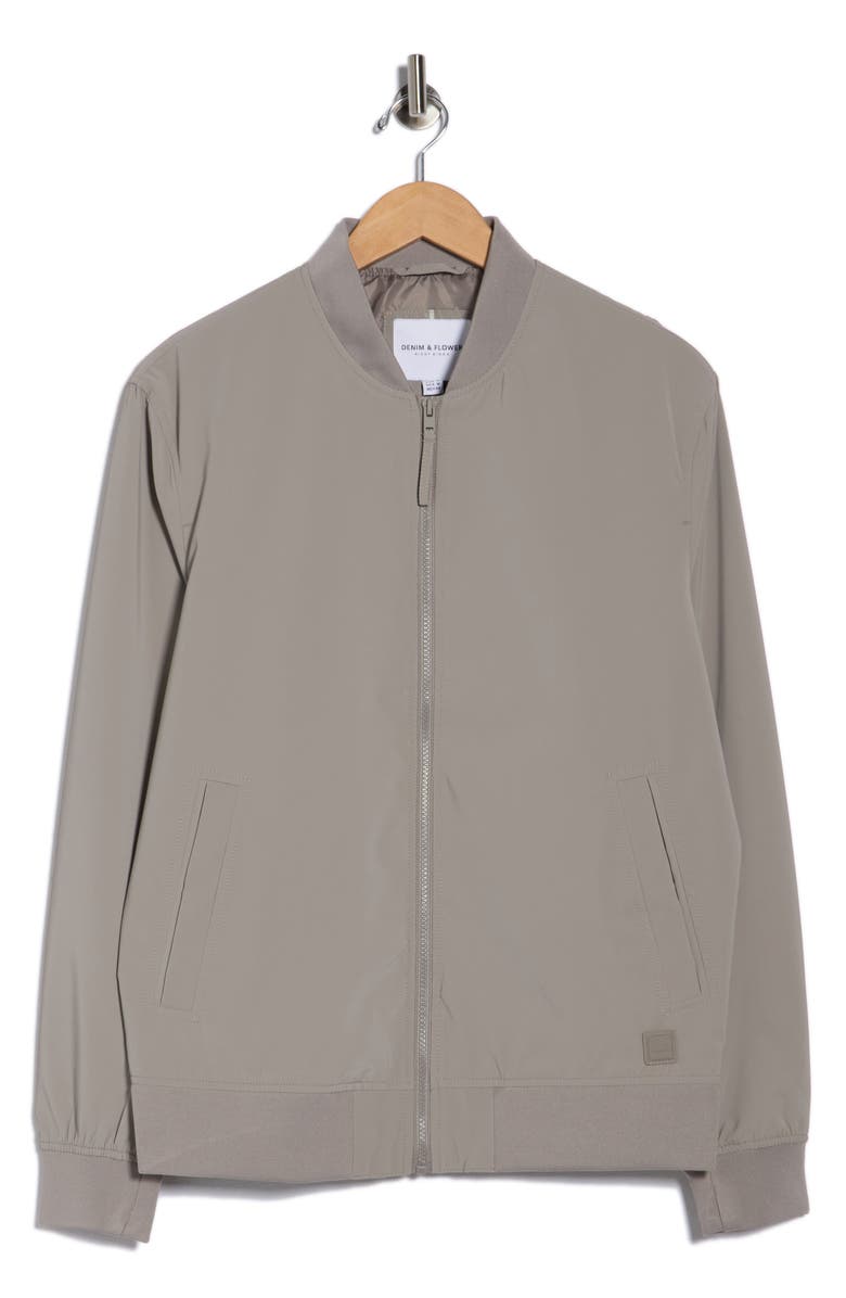 DENIM AND FLOWER Bomber Jacket, Main, color, Light Grey