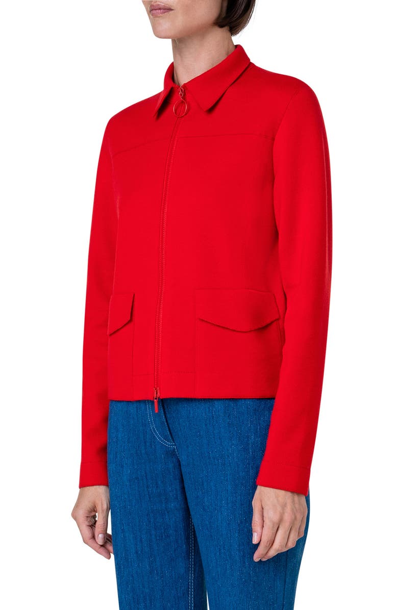 Akris punto Virgin Wool Zip Jacket, Alternate, color, 