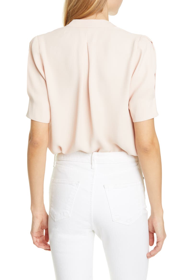 Ance V-Neck Silk Blouse, Main, color, PINK SKY