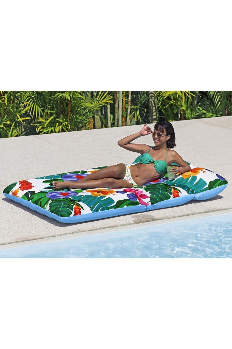 Blissful Drifter XL, 79" Inflatable Pool Lounge with UPF Cover & Headrest, Alternate, color, Multicolored
