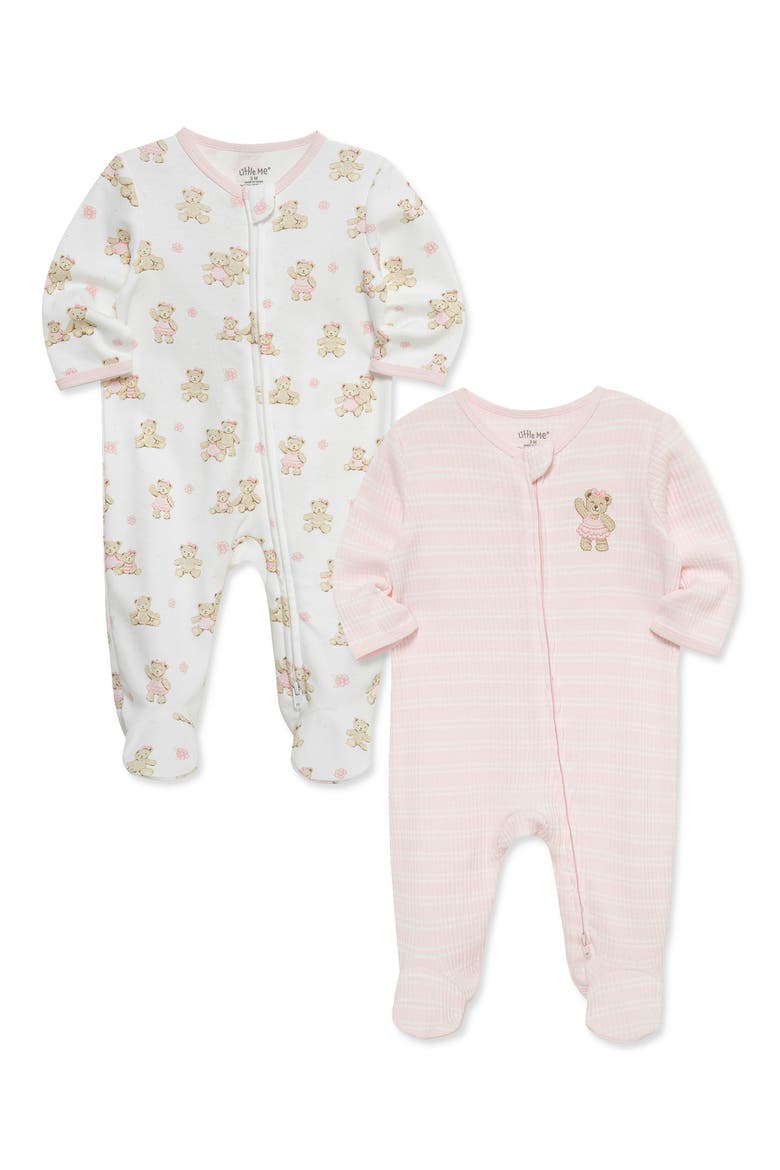 Kids' Bears 2-Pack Organic Cotton Footies, Alternate, color, PINK