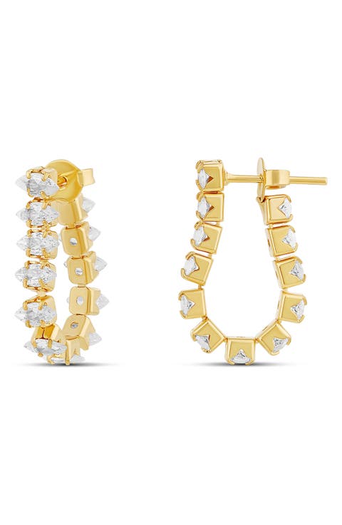 Tennis Chain Drop Earrings