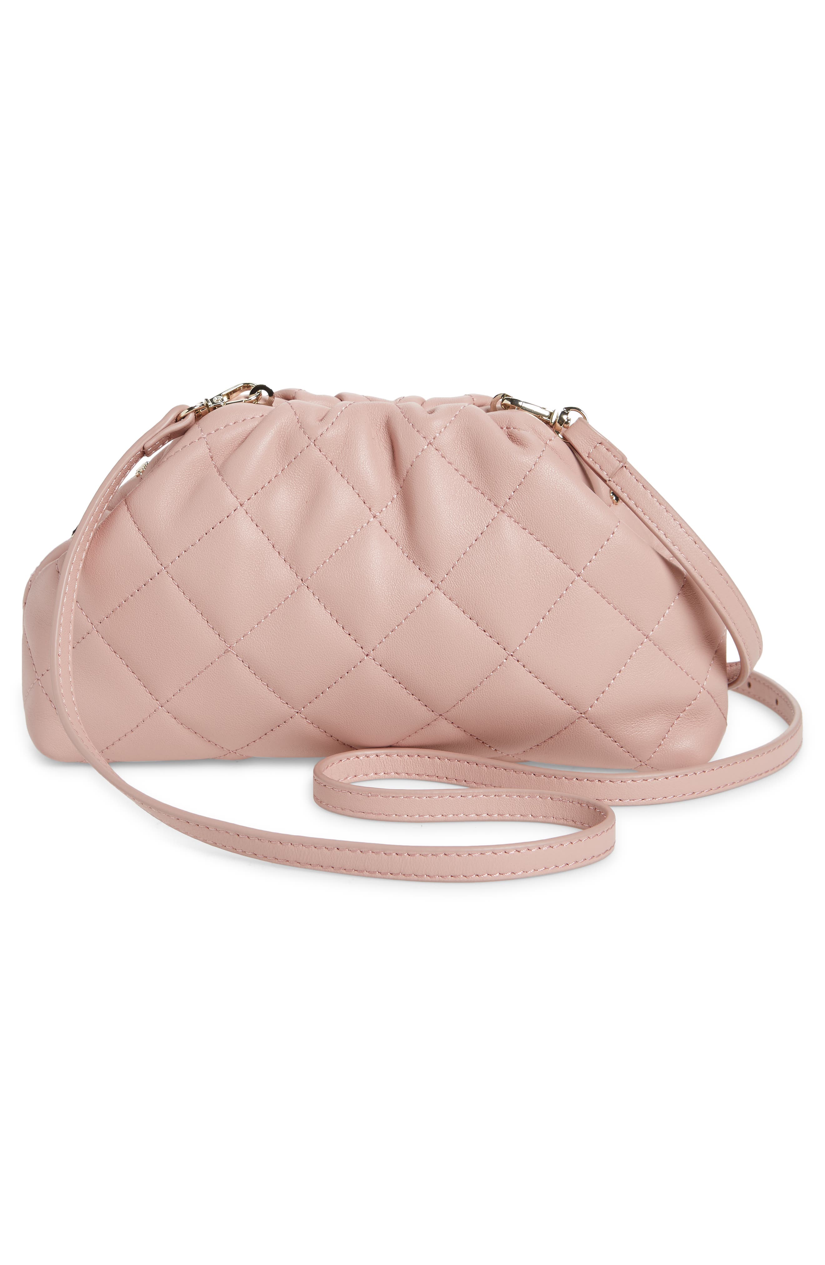 Pandorh Stud Quilted Leather Clutch, Alternate, color, PALE PINK