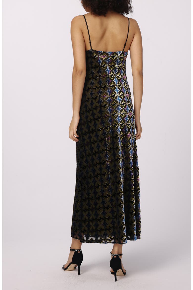 Trent Tile Print Velvet Burnout Slipdress, Alternate, color, GIG TILE GREEN BURNOUT