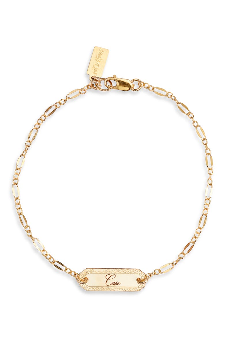 Cora Personalized Chain Bracelet, Main, color, GOLD