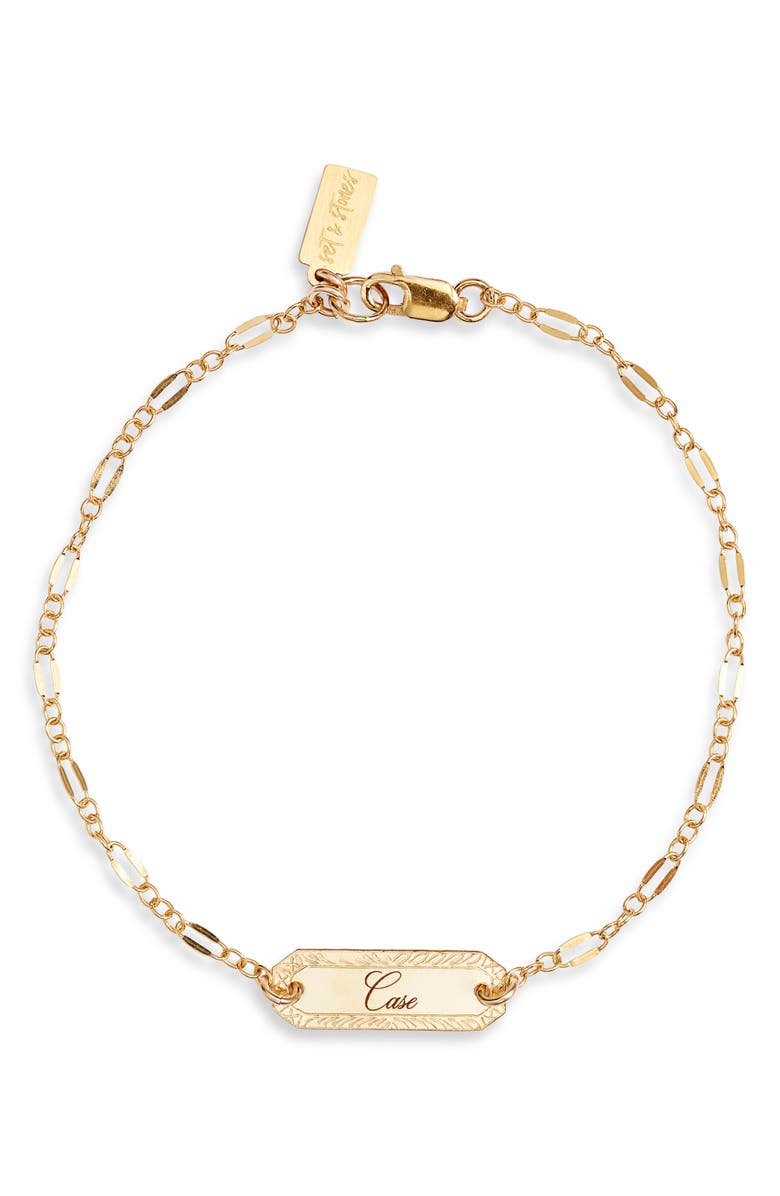 Set & Stones Cora Personalized Chain Bracelet, Main, color, Gold