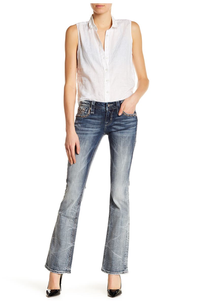 Rock Revival Betty Bootcut Rhinestone Embellished Jeans, Alternate, color,