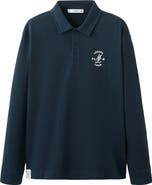 MANGO Cotton Embroidered Graphic Polo