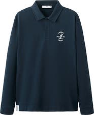 MANGO Cotton Embroidered Graphic Polo