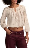 Lucky Brand Embroidered Peasant Top
