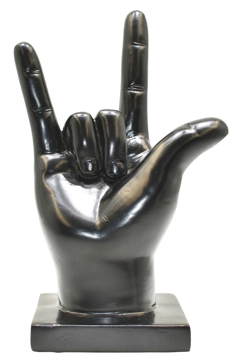 I Love You Sign Sculpture, Main, color, BLACK