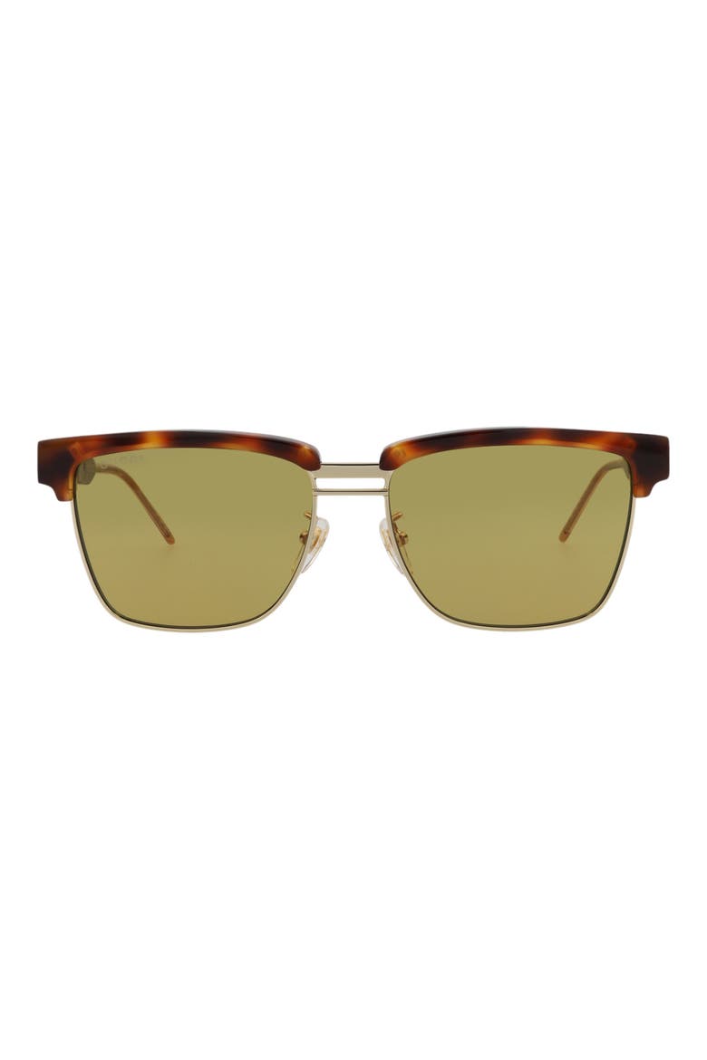 56mm Novelty Square Sunglasses, Main, color, HAVANA HAVANA BROWN