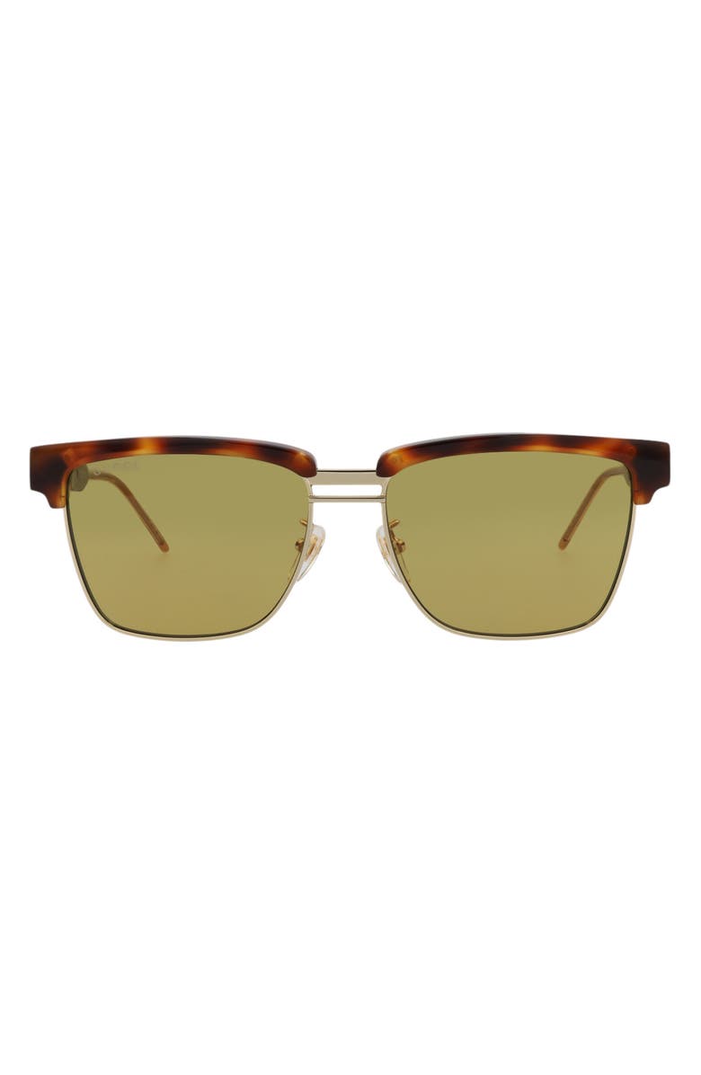 Gucci 56mm Novelty Square Sunglasses, Main, color, Havana Havana Brown