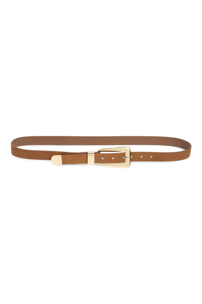 Reese Leather Belt, Main, color, BROWN