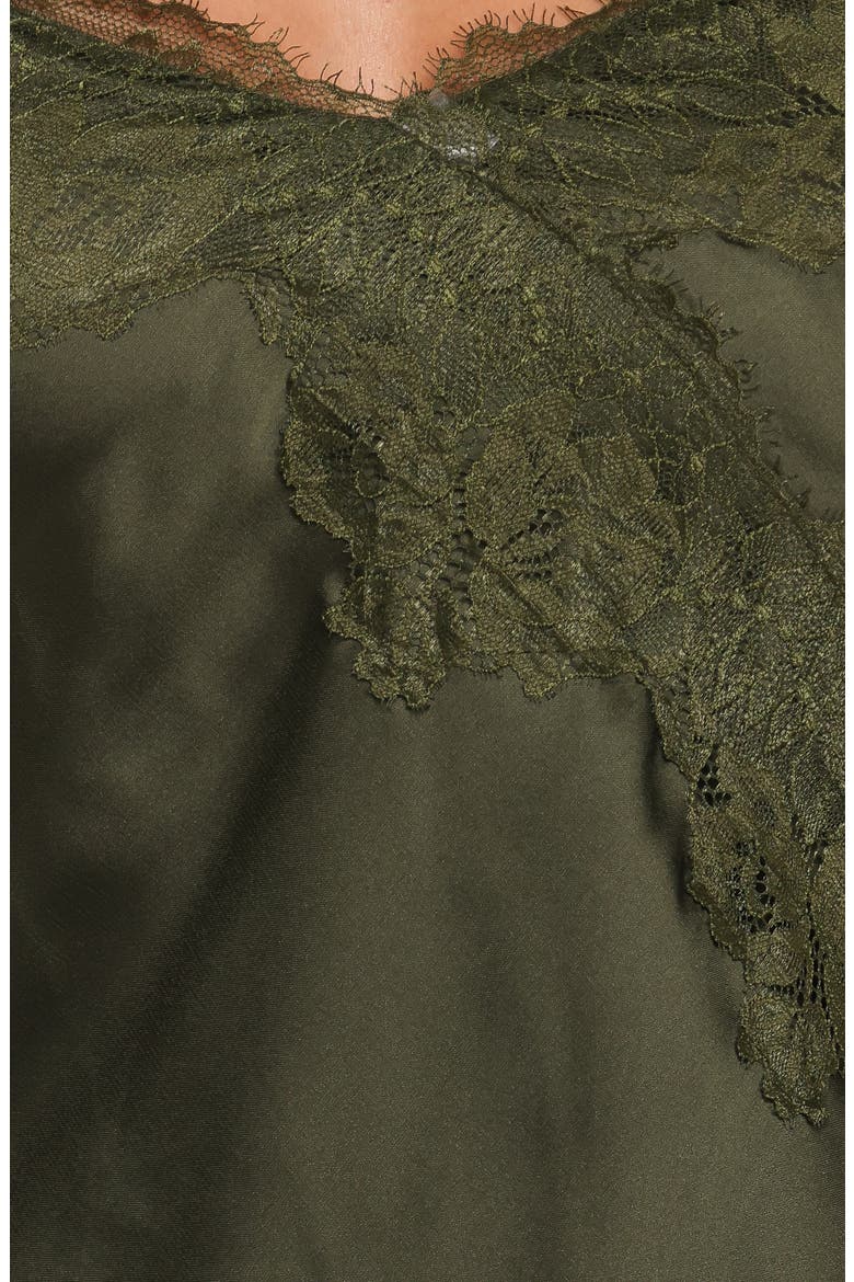 Millen Lace Trim Cold Shoulder Maxi Dress, Alternate, color, OLIVE GREEN