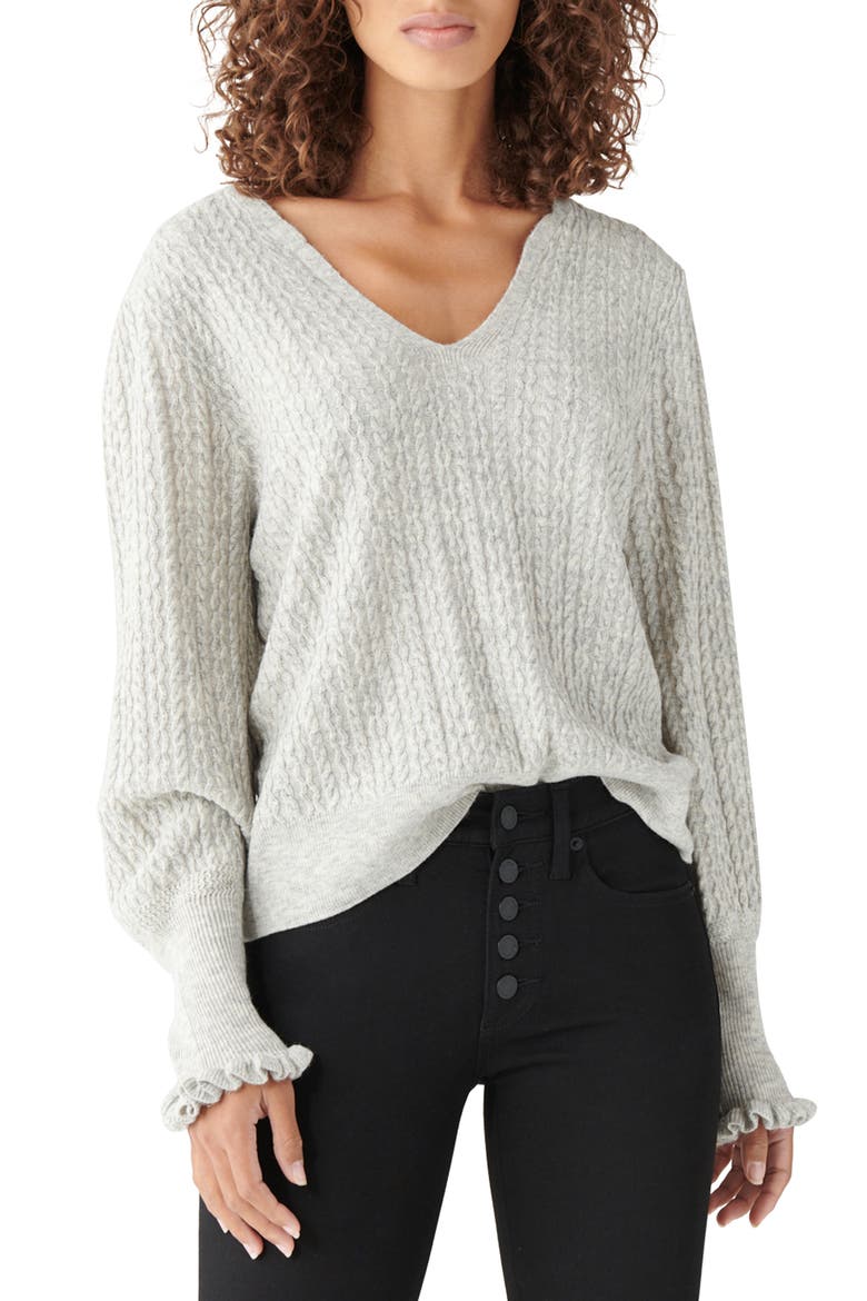 Relaxed Peasant Sweater, Main, color, HEATHER GREY