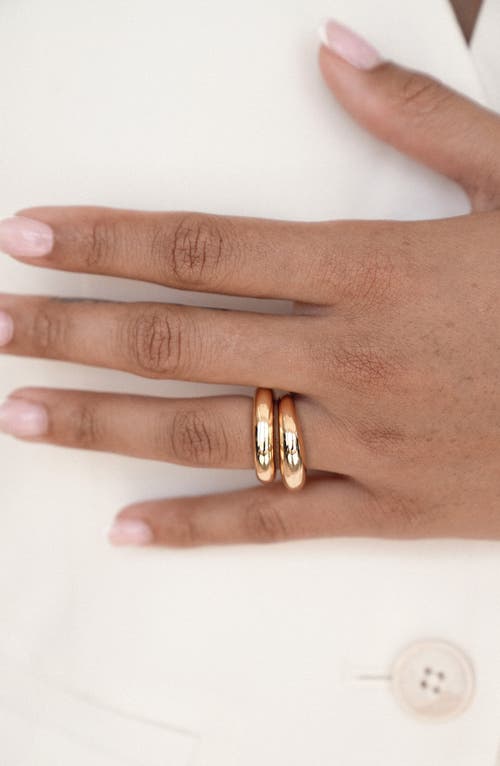 Ettika Modern Dome Set Of Two Rings In Gold