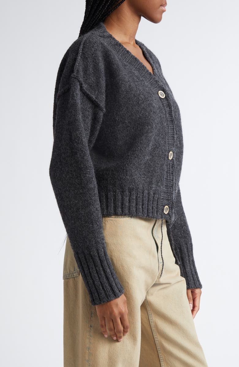 Acne Studios Krypton Wool V-Neck Cardigan, Alternate, color, Anthracite Grey