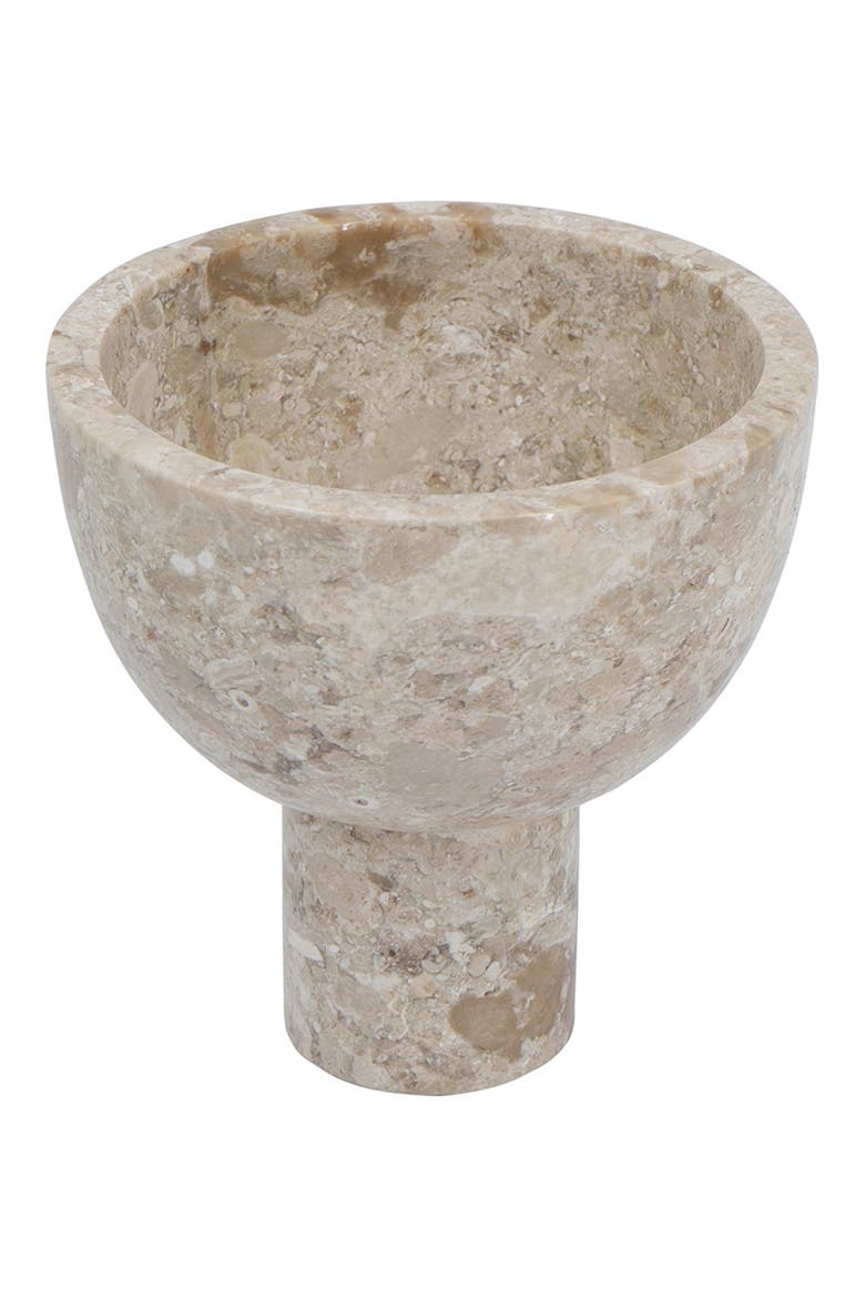 Round Marble Pedestal Bowl, Main, color, CREAM
