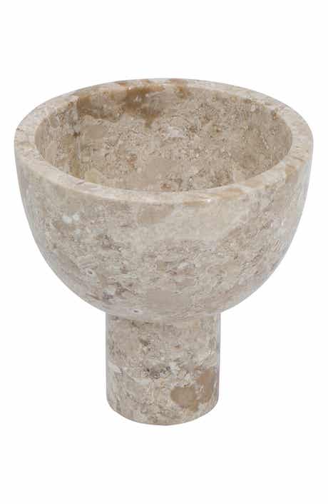 Round Marble Pedestal Bowl