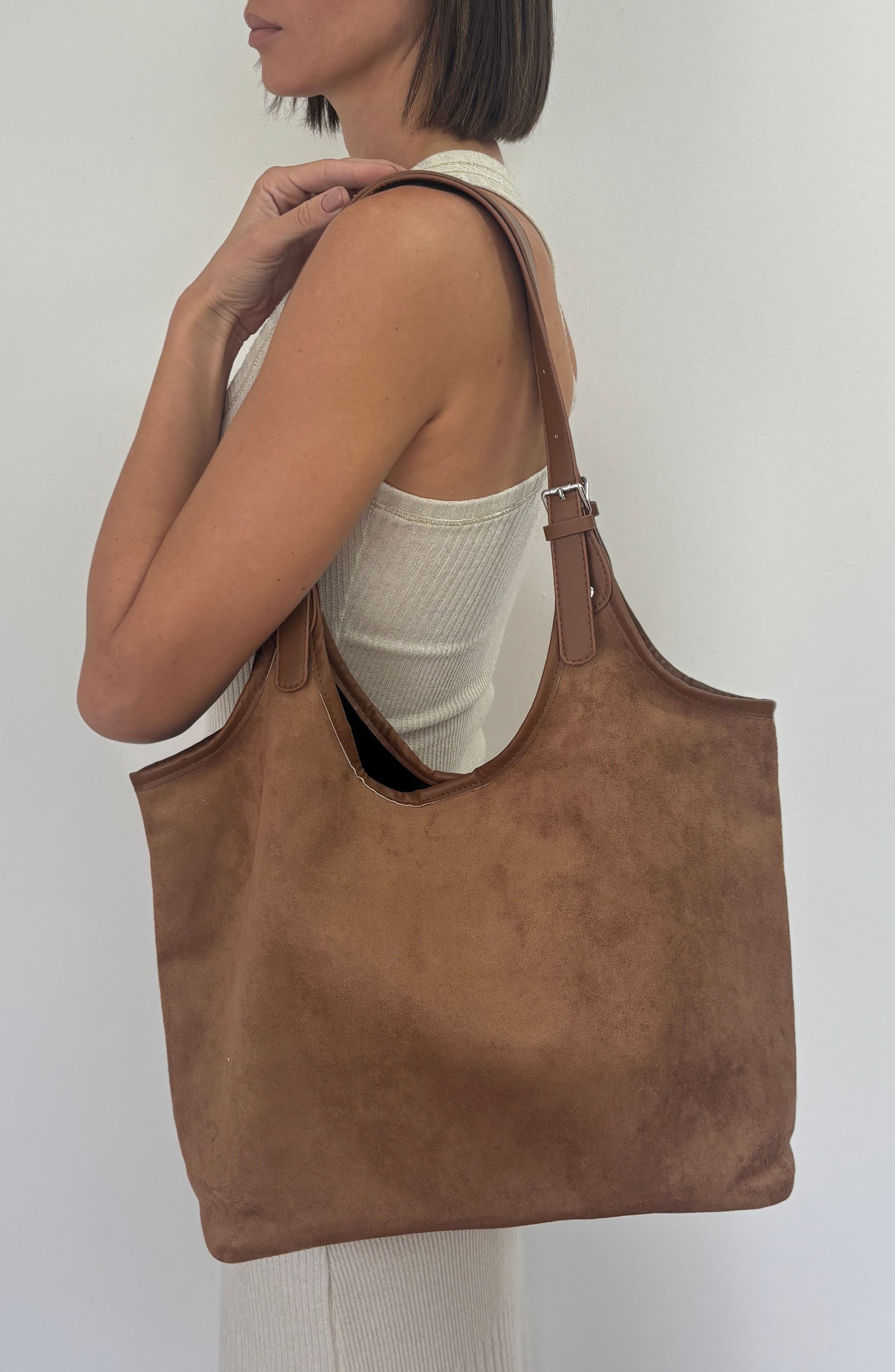 Adornia Rust Brown Shoulder Bag, Alternate, color, Brown