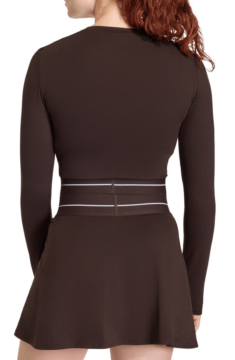 adidas Originals Long Sleeve Crop Top, Alternate, color, Aurora Coffee