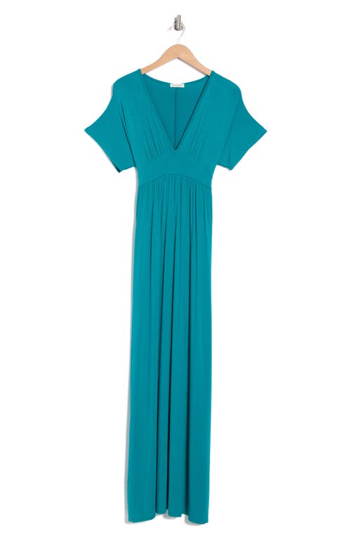 Loveappella Empire Maxi Dress In Teal