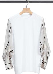 3.1 Phillip Lim Striped Combo Sleeve T-Shirt