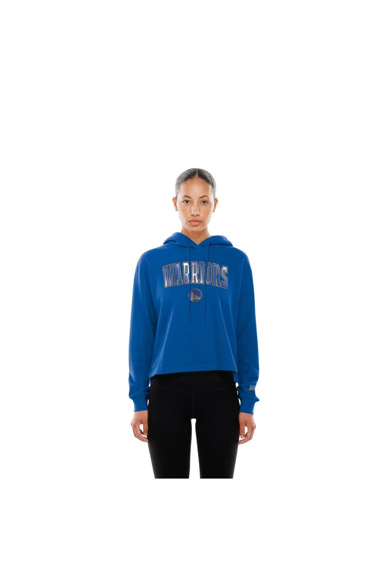 Women's New Era Royal Golden State Warriors Glam Game Open Back Hoodie, Alternate, color, Royal