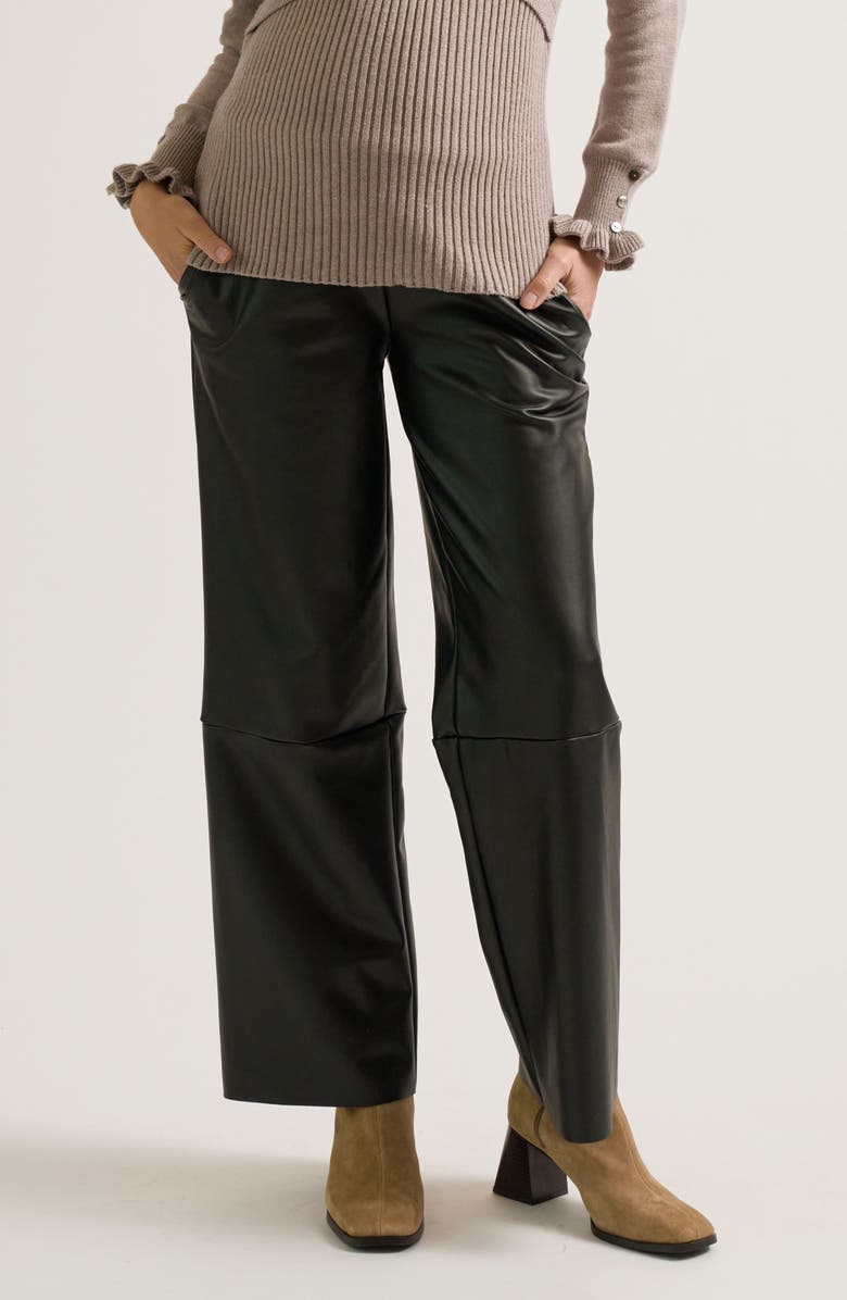 Cache Coeur Alix Maternity Faux Leather Pants, Alternate, color, 