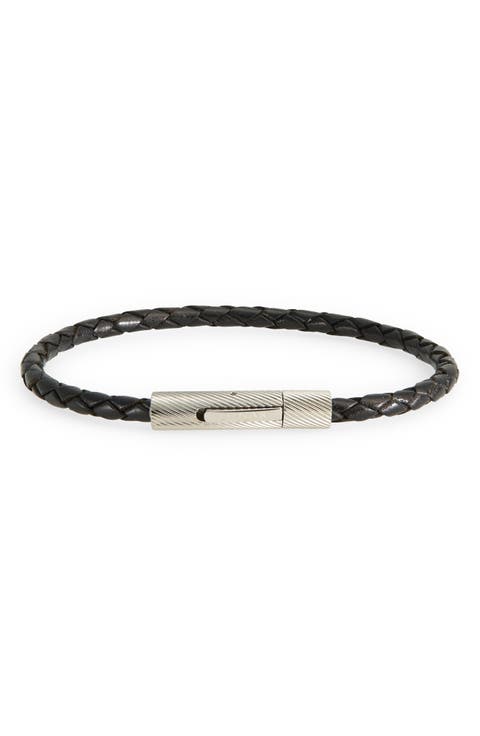 Men's Single Braided Leather Bracelet