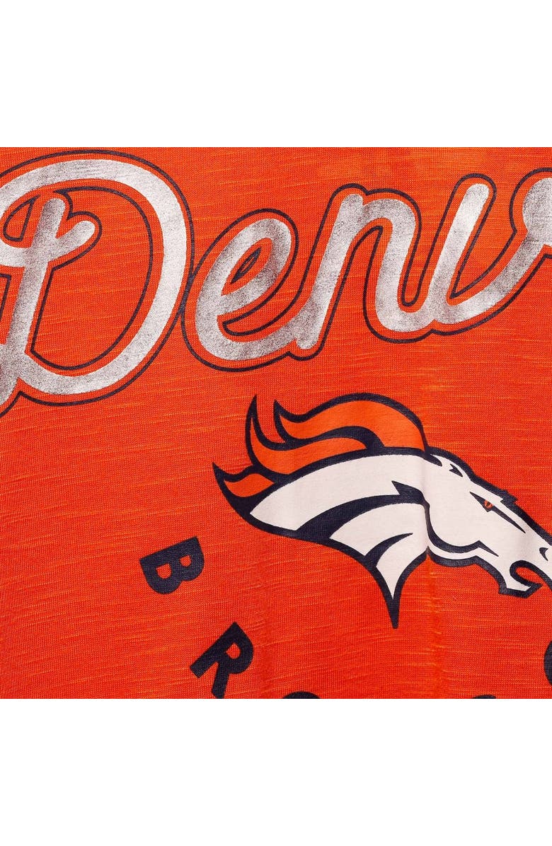 G-III 4HER BY CARL BANKS Women's G-III 4Her by Carl Banks Orange Denver Broncos Game Time Swim V-Neck Cover-Up Dress, Alternate, color, 