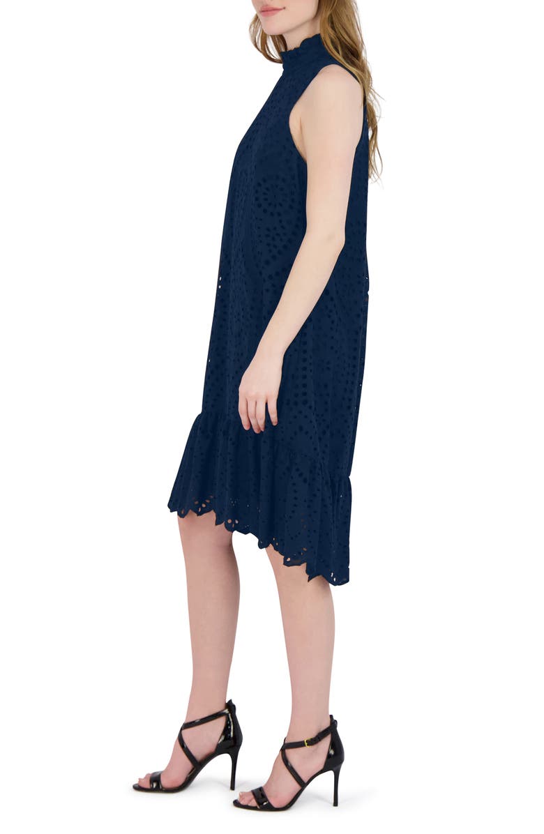Julia Jordan Sleeveless Eyelet Ruffle Hem Dress, Alternate, color, 