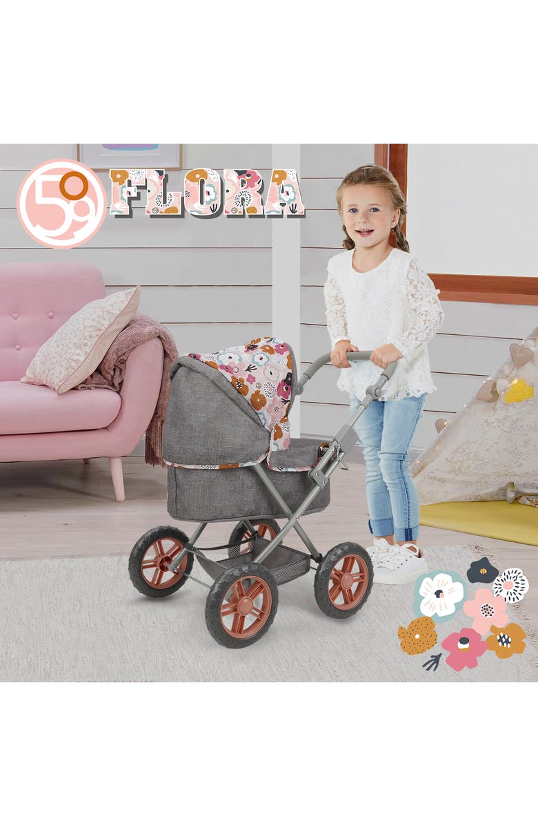 509 Crew Melange Flora Amanda Doll Pram Matching Handbag, 3+, Alternate, color, Multicolored