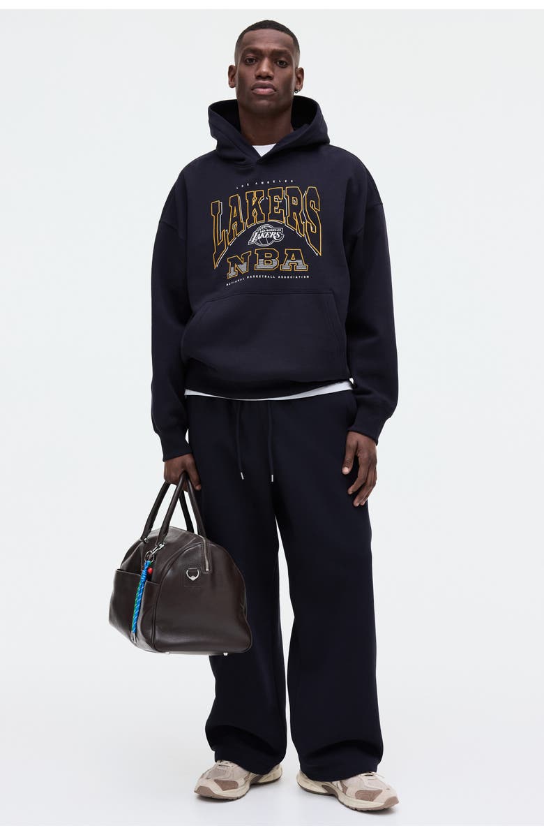 H&M Oversized fit printed hoodie, Main, color, Dark Blue/Nba