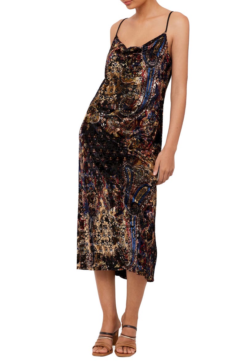 Krissa Drape Front Midi Dress, Alternate, color, PRINT