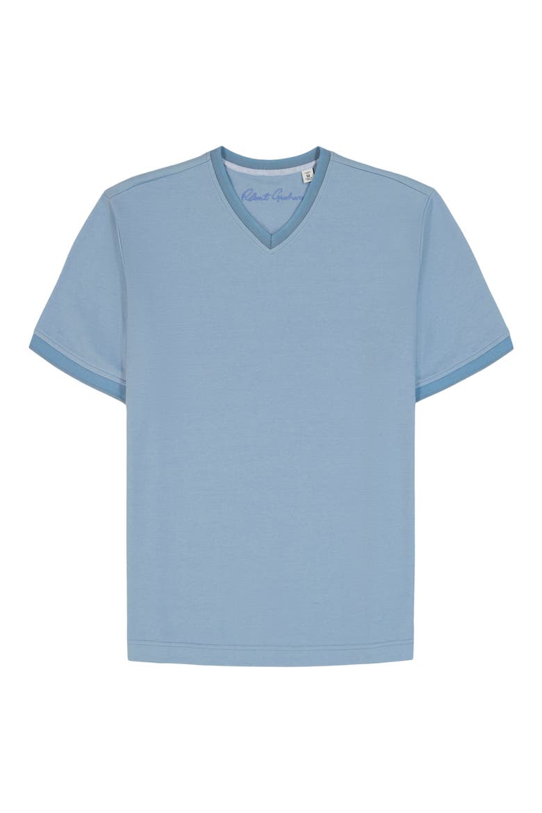 Holton V-Neck Cotton Blend Piqué T-Shirt, Alternate, color, SLATE BLUE