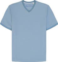 Robert Graham Holton V-Neck Cotton Blend Piqué T-Shirt