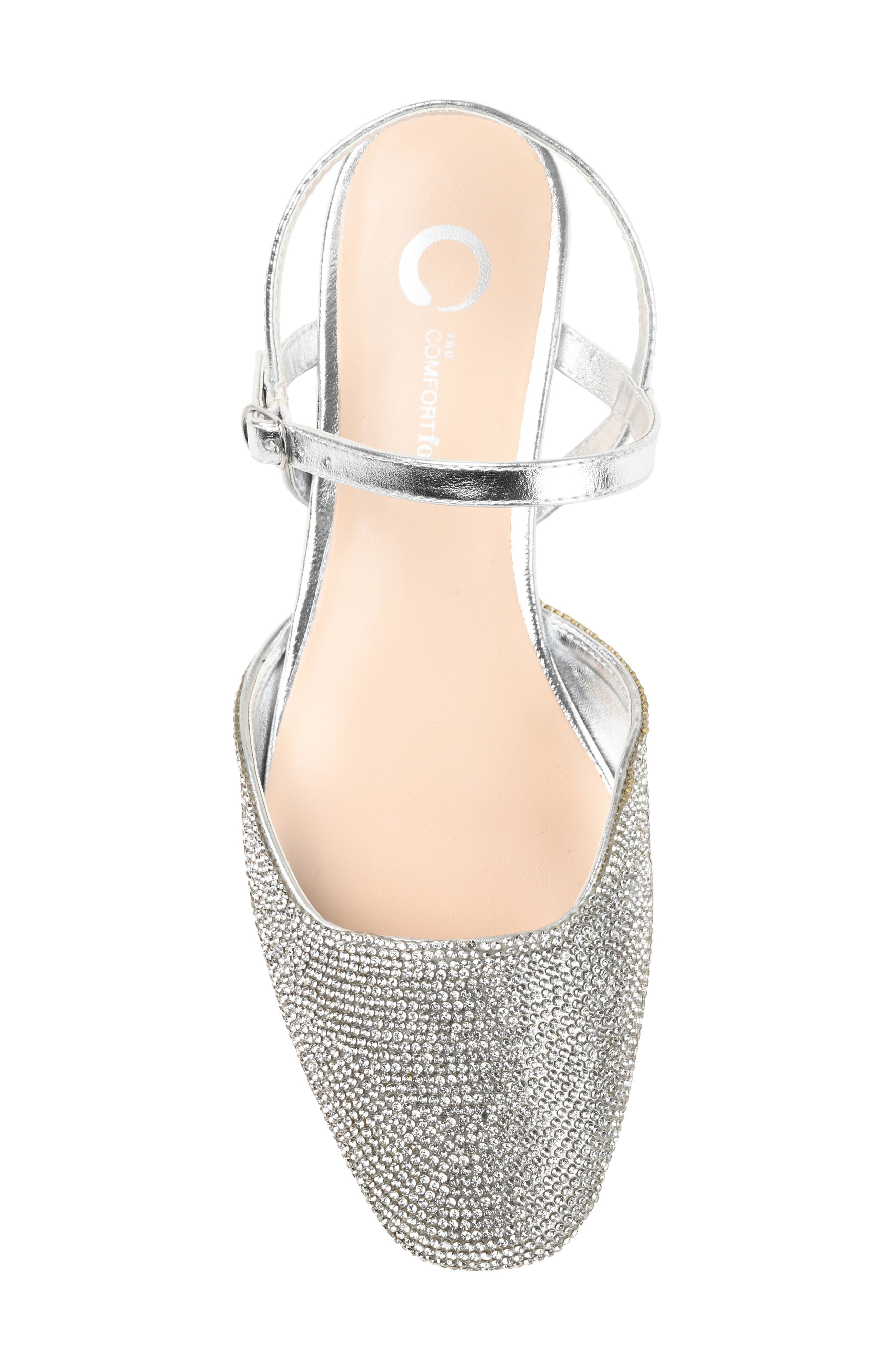 Nysha Rhinestone Embellished Flat, Alternate, color, SILVER