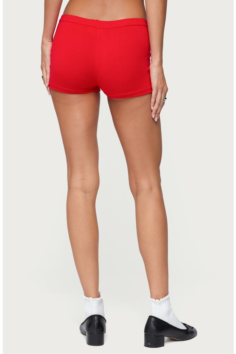 Maycee Knit Micro Shorts, Alternate, color, RED