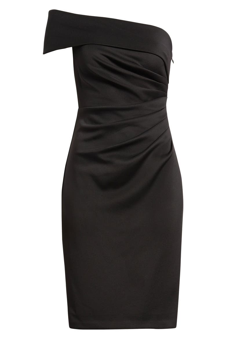 Social Off the Shoulder Scuba Knit Cocktail Dress, Alternate, color, BLACK
