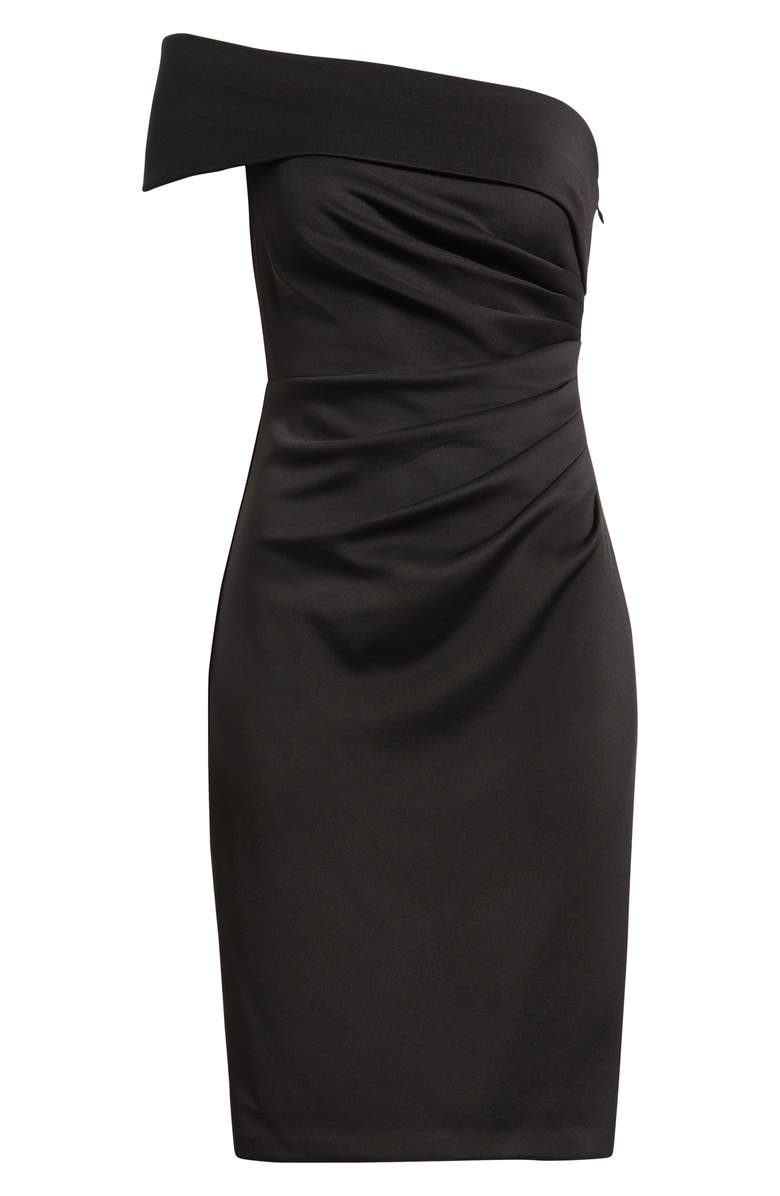 Eliza J Social Off the Shoulder Scuba Knit Cocktail Dress, Alternate, color, Black