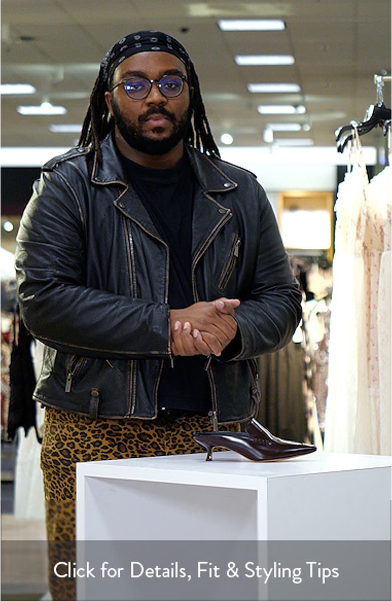 Samy Pointed Toe Kitten Heel Loafer Mule, sales video thumbnail