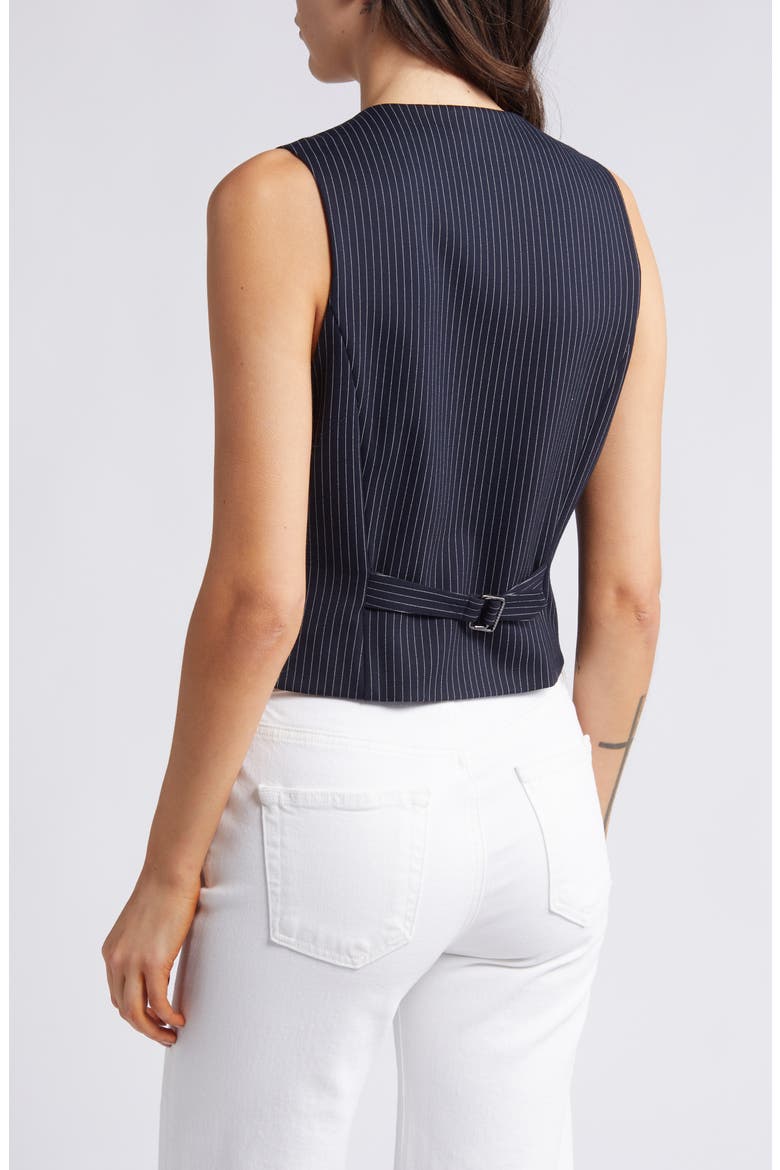 Priya Stripe Ponte Knit Vest, Alternate, color, NAVY STRIPE