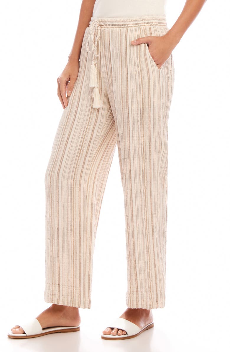Karen Kane Metallic Stripe Drawstring Pants, Alternate, color, Stripe