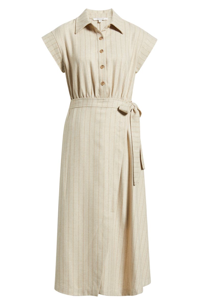 ZOE AND CLAIRE Tie Waist Shirtdress, Alternate, color, Beige