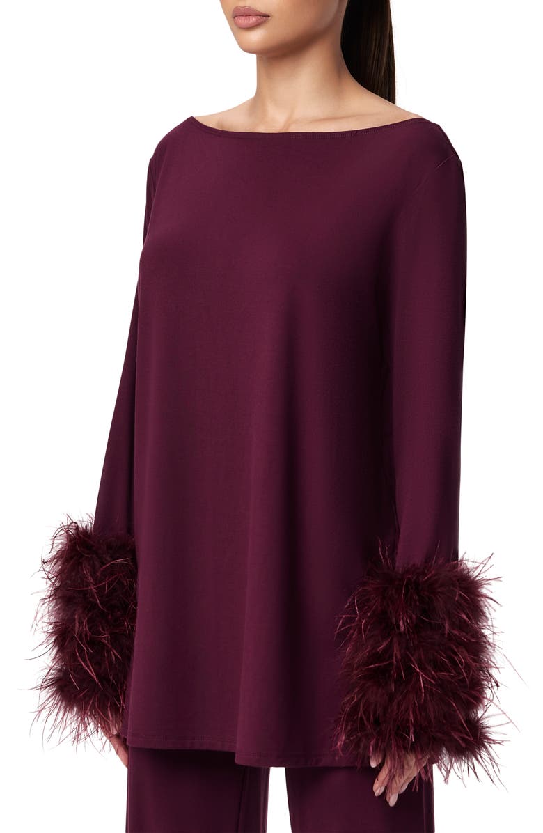 Naked Wardrobe Butter Boat Neck Tunic, Alternate, color, Dark Plum