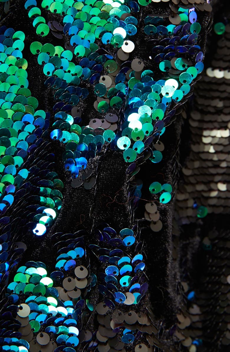 Topshop Sequin Velvet Pencil Skirt, Alternate, color,